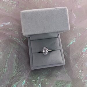 Stunning Silver Ring with Clear Gemstone #1